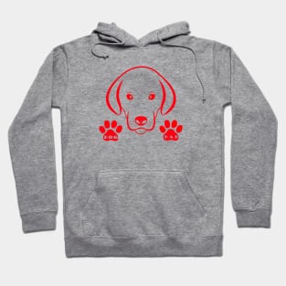 Dog Dad Red - Paw Print Art Hoodie